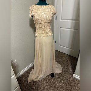 J S Collection cream formal dress size 2